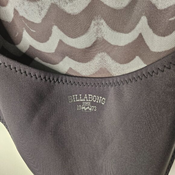 Billabong Way Back One Piece Surf Neoprene Zip Swimsuit Sz M Black - Picture 11 of 11